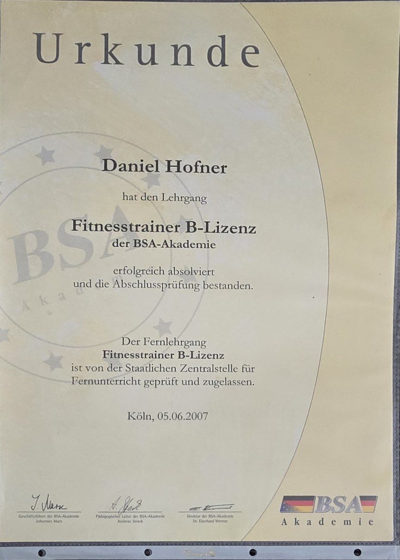 Fitnesstrainer B-Lizenz