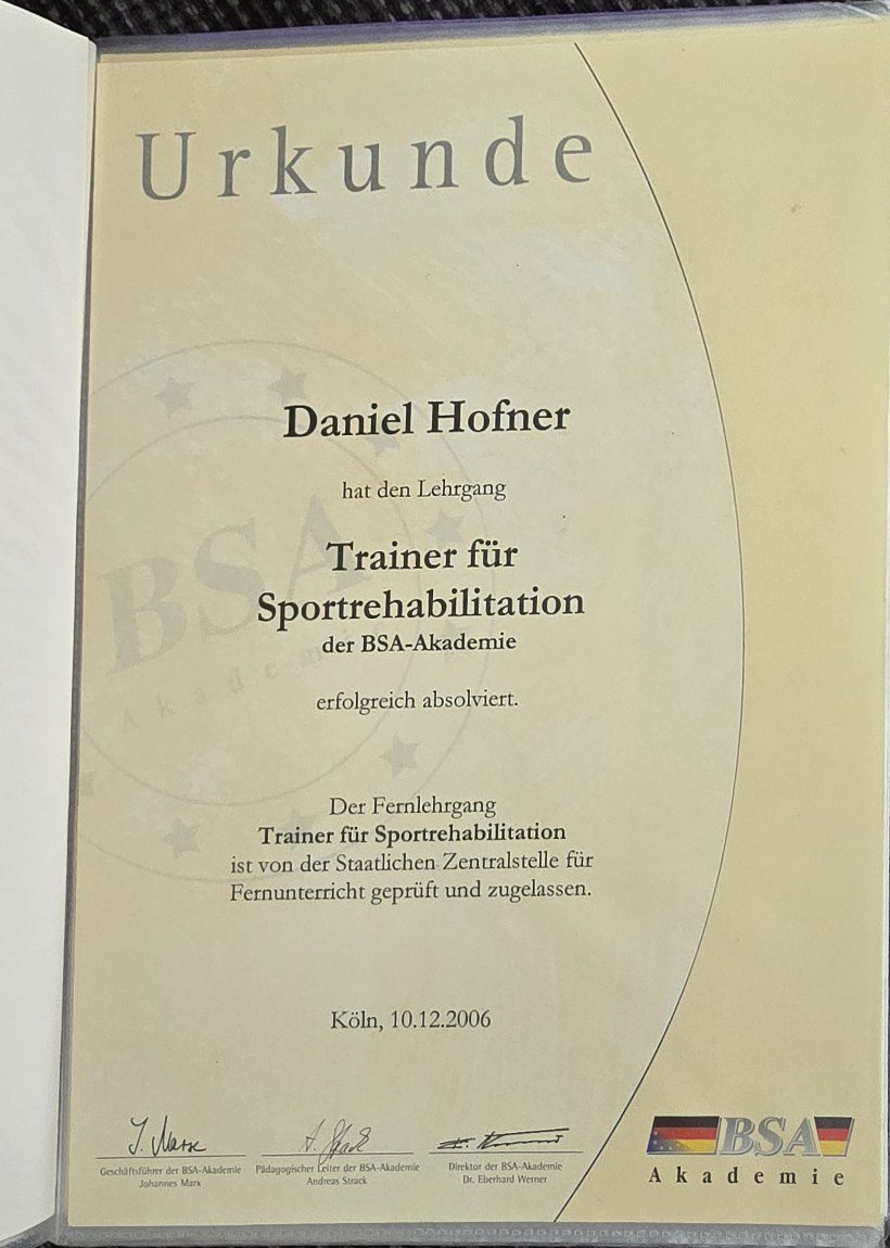 Trainer für Sportrehabilitation